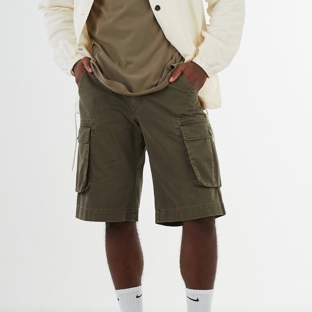 True Religion Military Green Cotton Cargo Shorts